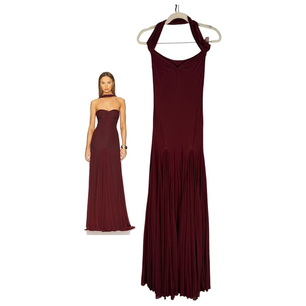 Deme by Gabriella Berta Dress Halter Maxi Prom Gala Formal Party Wedding Guest S
